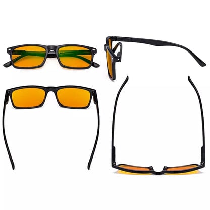 Orange Tinted Blue Light Blocking Reading Glasses for Men and Women