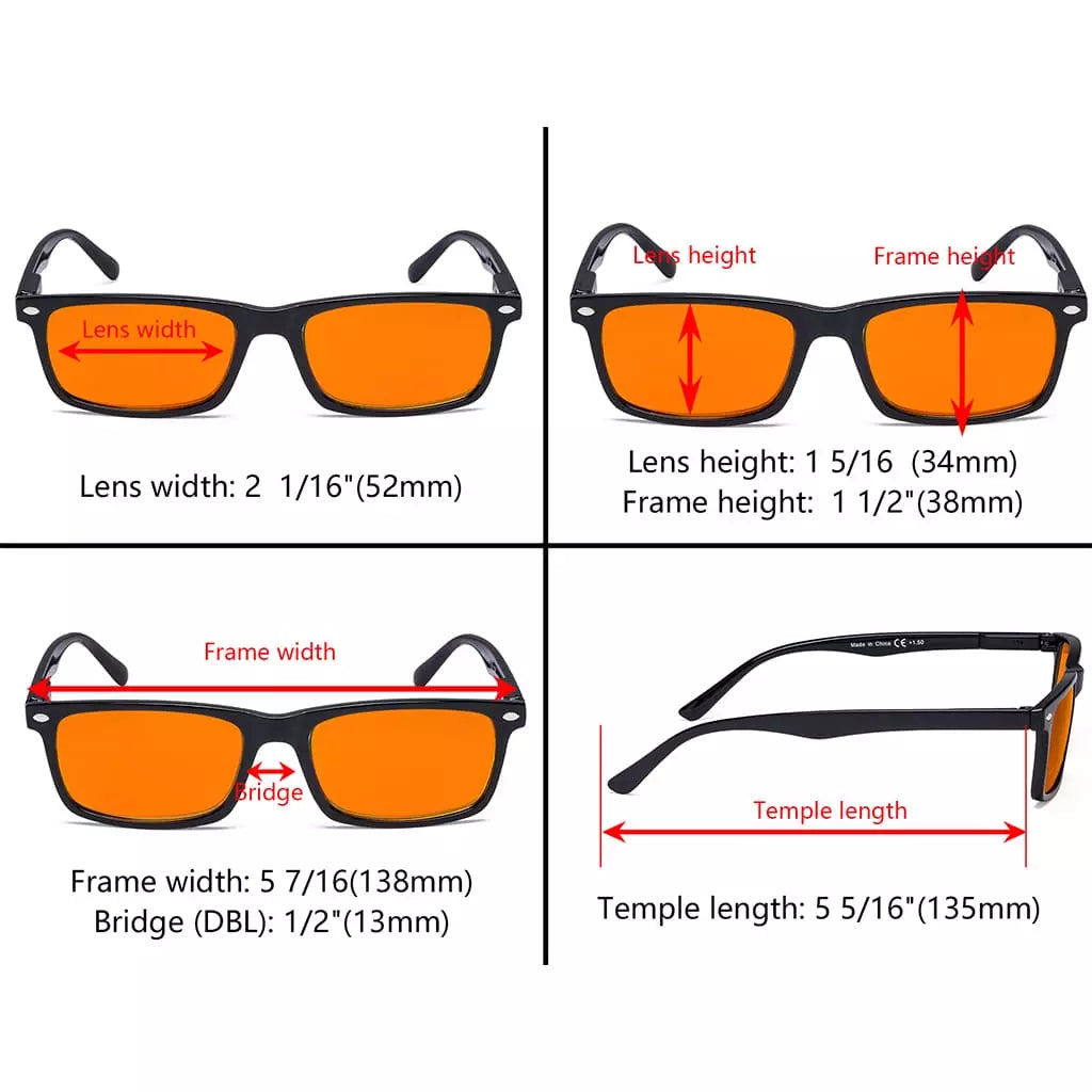 Orange Tinted Blue Light Blocking Glasses for Men and Women