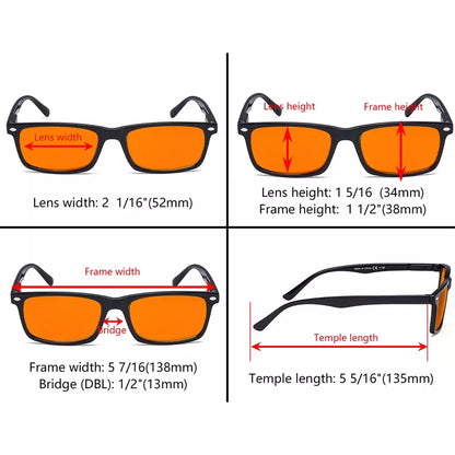 Orange Tinted Blue Light Blocking Reading Glasses for Men and Women