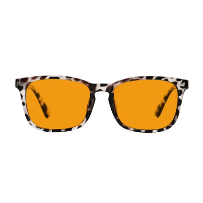 Orange Tinted Square Blue Light Blocking Eyeglasses For Women