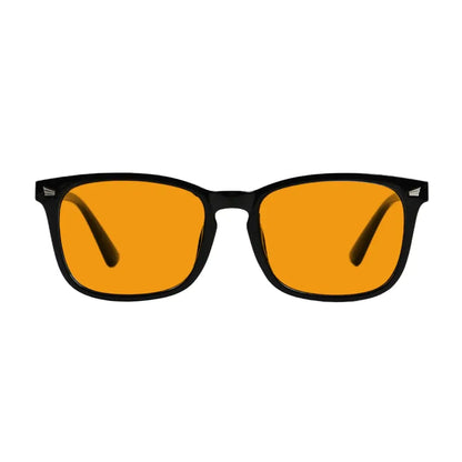 Orange Tinted Square Blue Light Blocking Reading Glasses Women