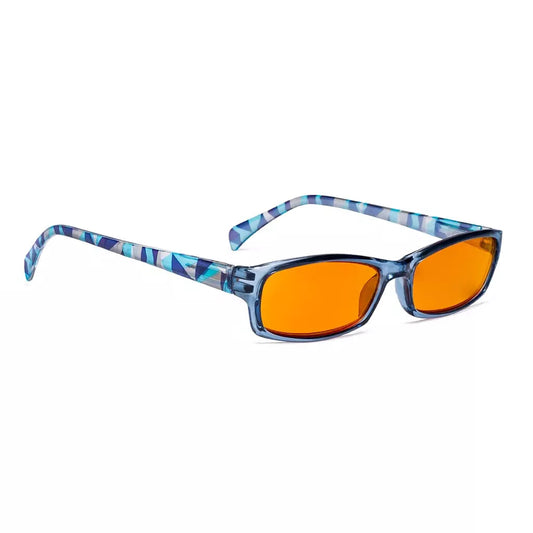 Patterned Orange Tinted Blue Light Blocking Reading Glasses for Women Men