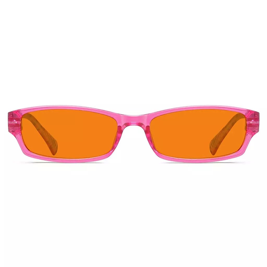 Patterned Orange Tinted Blue Light Blocking Reading Glasses for Women Men