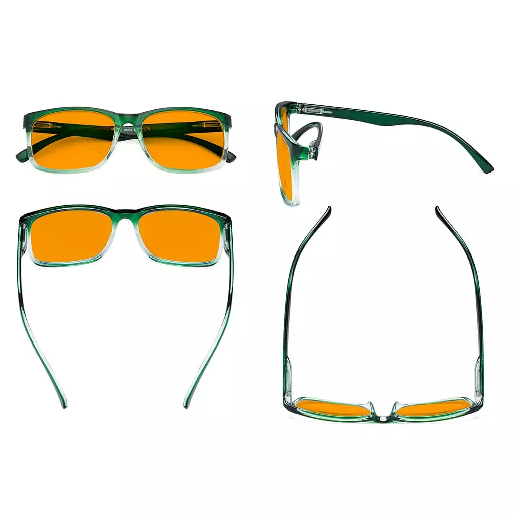 Orange Tinted Blue Light Blocking Glasses Women Men