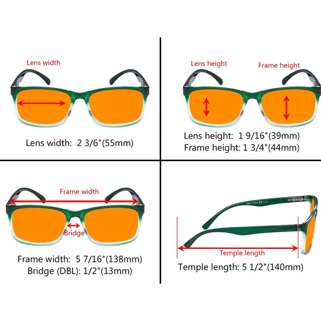 Orange Tinted Blue Light Blocking Glasses Women Men