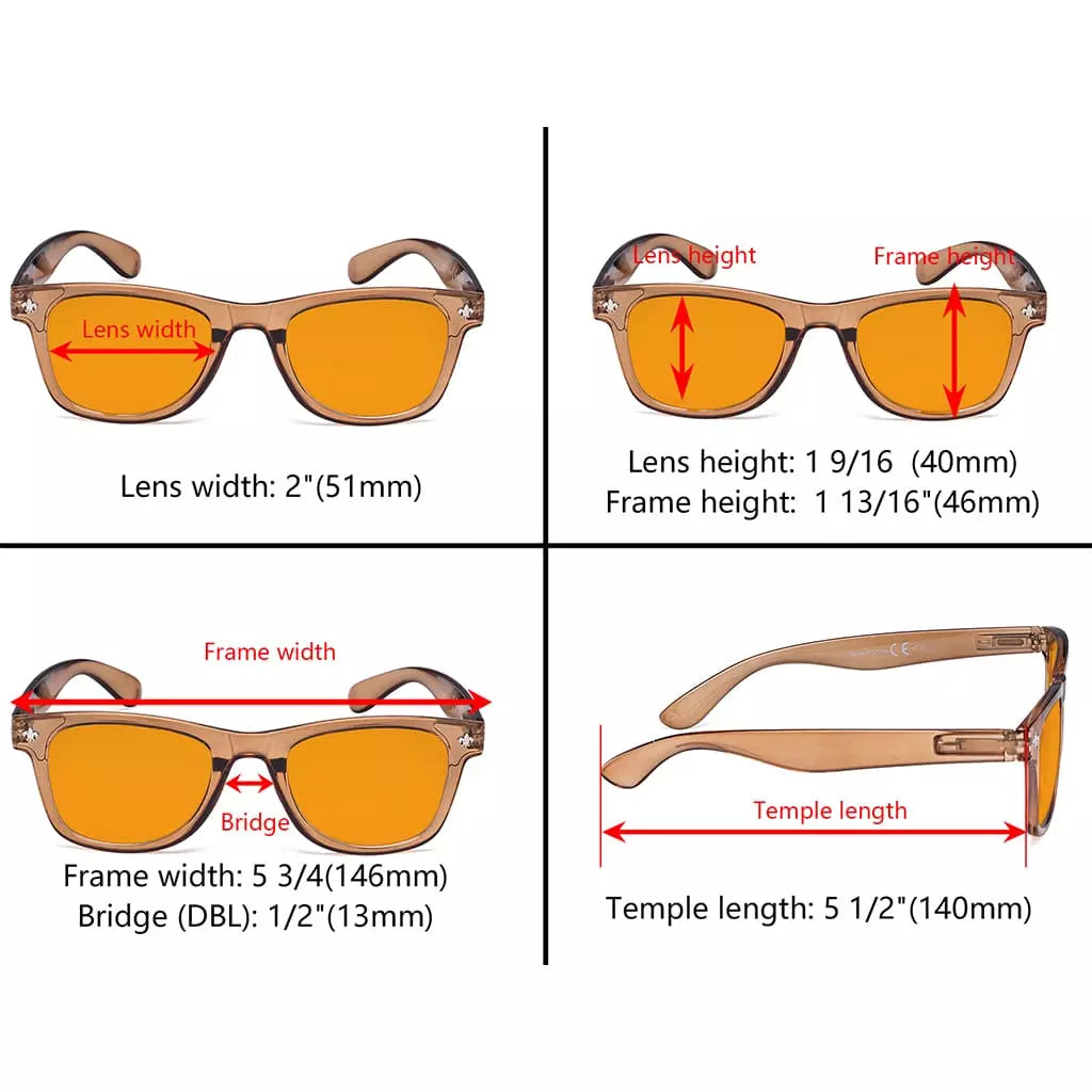 Orange Tinted Bifocal Blue Light Blocking Glasses Women Men