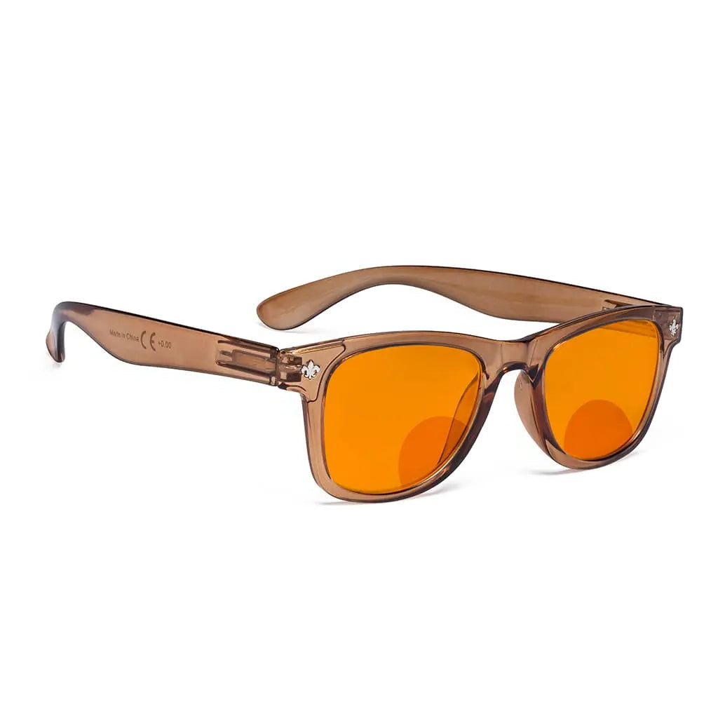 Orange Tinted Bifocal Blue Light Blocking Bifocal Reading Glasses Women Men