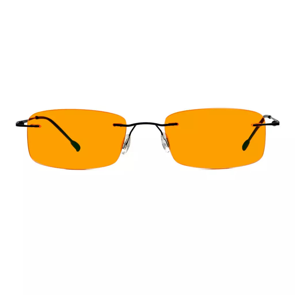 Metal Orange Tinted Blue Light Blocking Reading Glasses Women Men