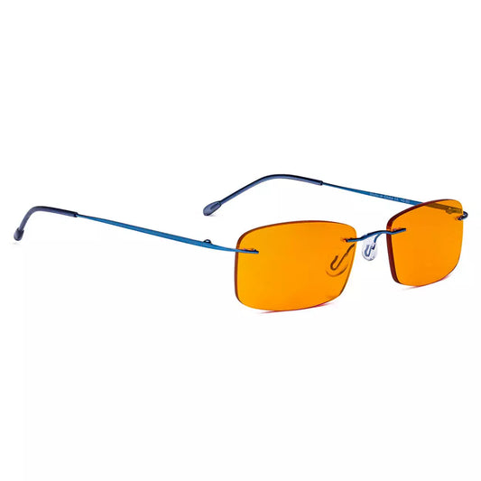Metal Orange Tinted Blue Light Blocking Glasses Women Men