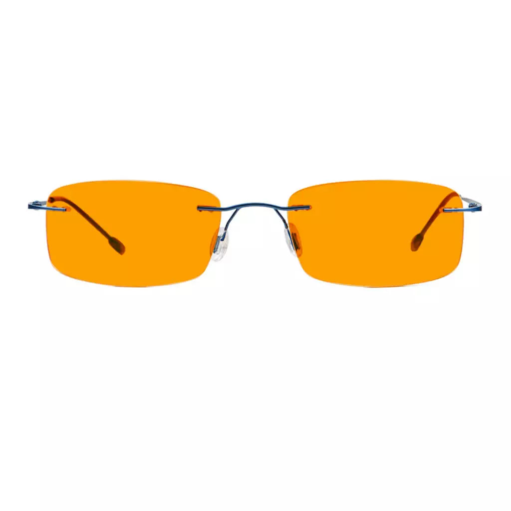 Metal Orange Tinted Blue Light Blocking Reading Glasses Women Men