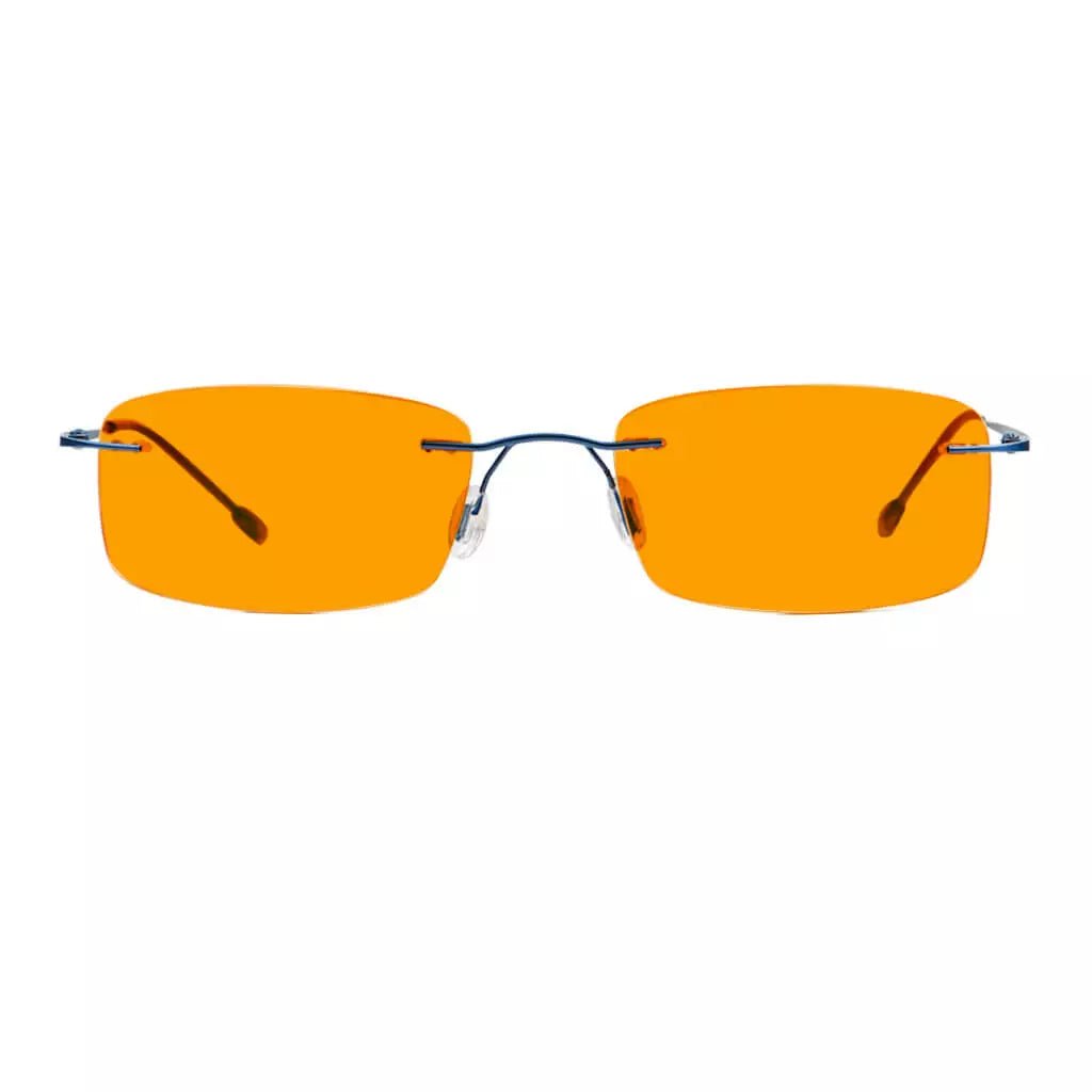 Metal Orange Tinted Blue Light Blocking Reading Glasses Women Men