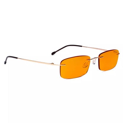 Metal Orange Tinted Blue Light Blocking Reading Glasses Women Men