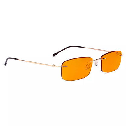 Metal Orange Tinted Blue Light Blocking Reading Glasses Women Men