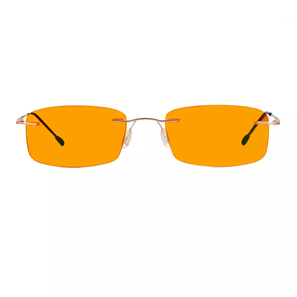 Metal Orange Tinted Blue Light Blocking Reading Glasses Women Men