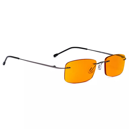 Metal Orange Tinted Blue Light Blocking Reading Glasses Women Men