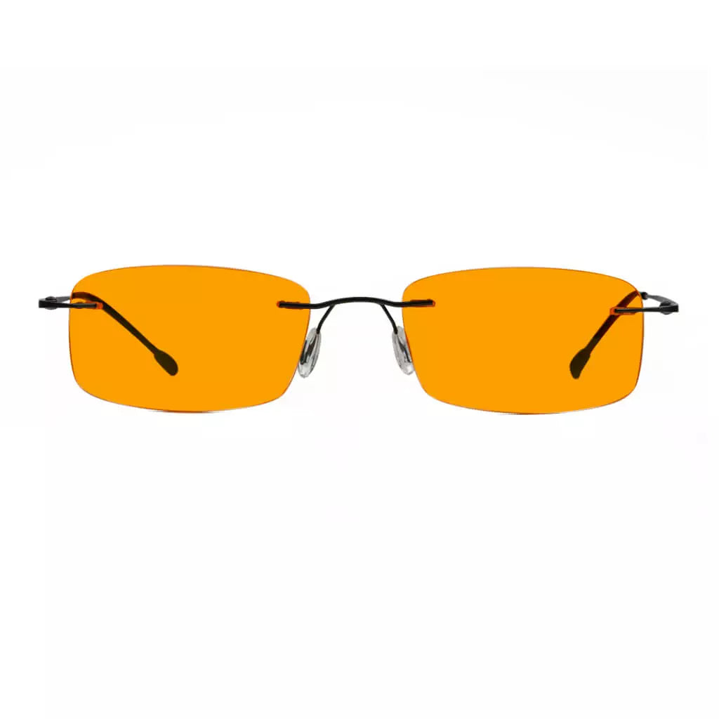 Metal Orange Tinted Blue Light Blocking Reading Glasses Women Men