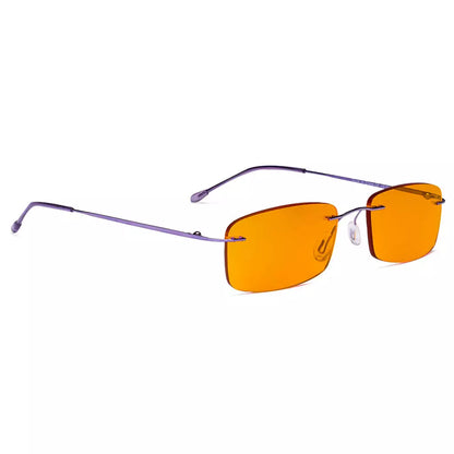Metal Orange Tinted Blue Light Blocking Reading Glasses Women Men