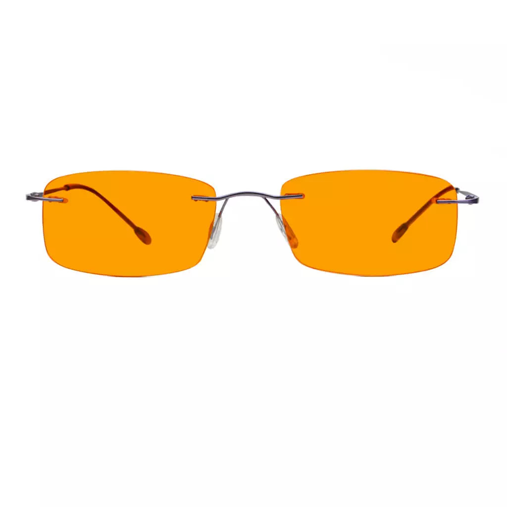 Metal Orange Tinted Blue Light Blocking Glasses Women Men