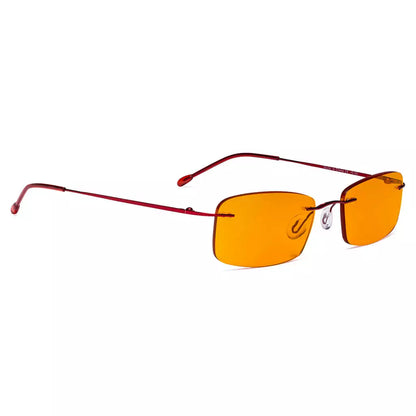 Metal Orange Tinted Blue Light Blocking Reading Glasses Women Men
