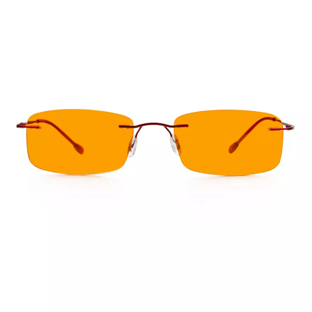 Metal Orange Tinted Blue Light Blocking Reading Glasses Women Men