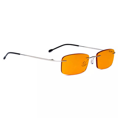 Metal Orange Tinted Blue Light Blocking Reading Glasses Women Men
