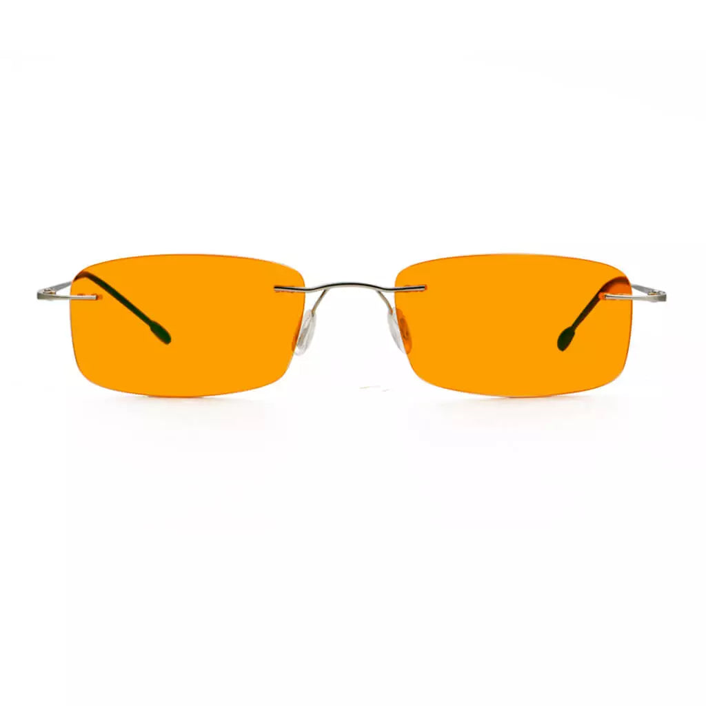 Metal Orange Tinted Blue Light Blocking Reading Glasses Women Men