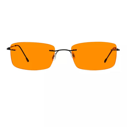 Rimless Orange Tinted Blue Light Blocking Glasses Women Men