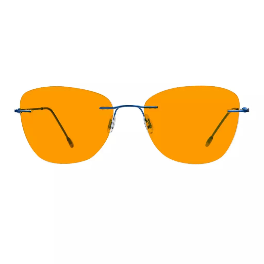 Orange Tinted Rimless Blue Light Blocking Glasses Men Women