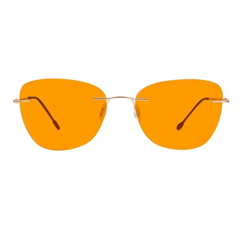 Orange Tinted Rimless Blue Light Blocking Glasses Men Women