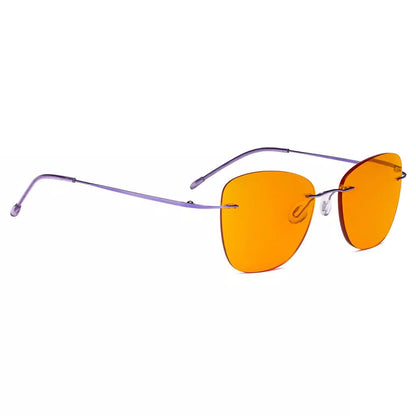 Orange Tinted Rimless Blue Light Blocking Glasses Men Women