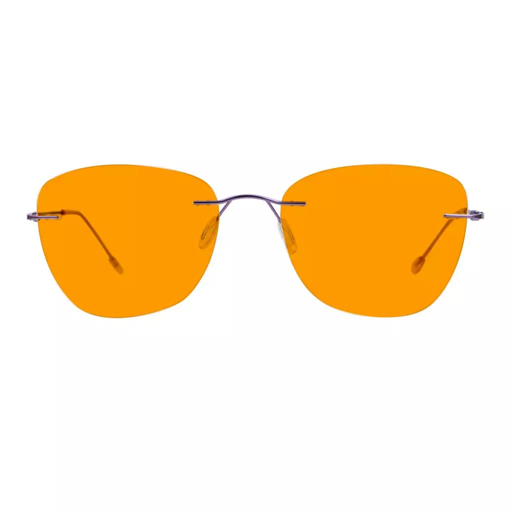 Orange Tinted Rimless Blue Light Blocking Glasses Men Women