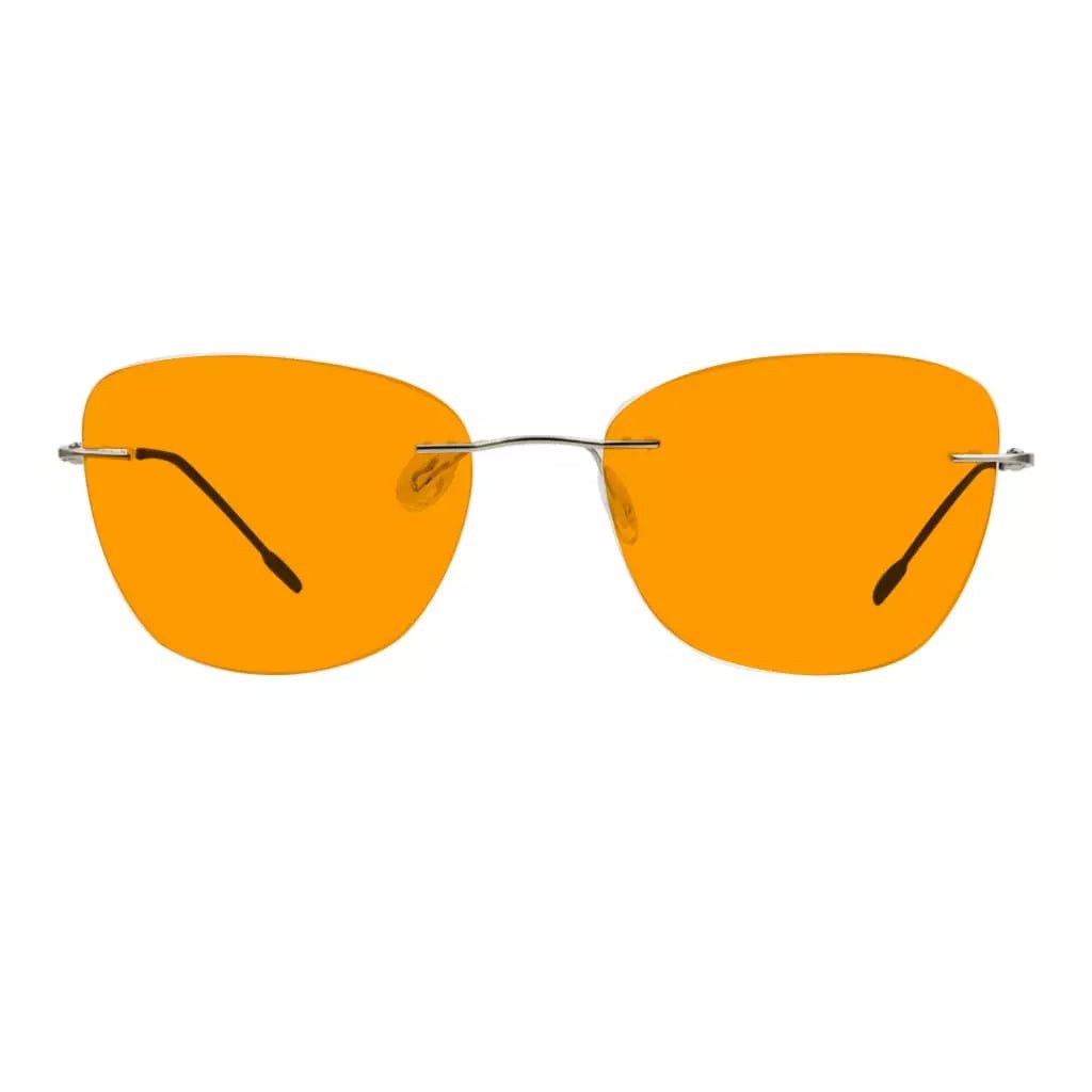 Orange Tinted Rimless Blue Light Blocking Glasses Men Women