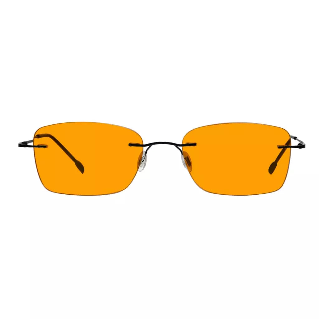 Orange Tinted Rimless Blue Light Blocking Glasses Women Men