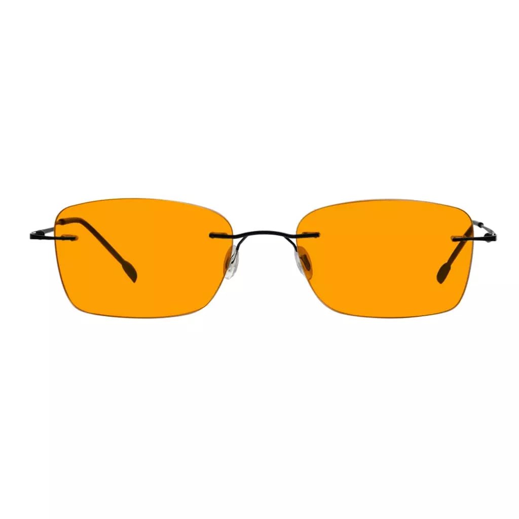 Orange Tinted Rimless Blue Light Blocking Glasses Women Men