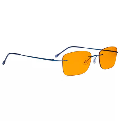Orange Tinted Rimless Blue Light Blocking Glasses Women Men