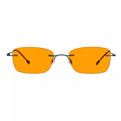 Orange Tinted Rimless Blue Light Blocking Glasses Women Men