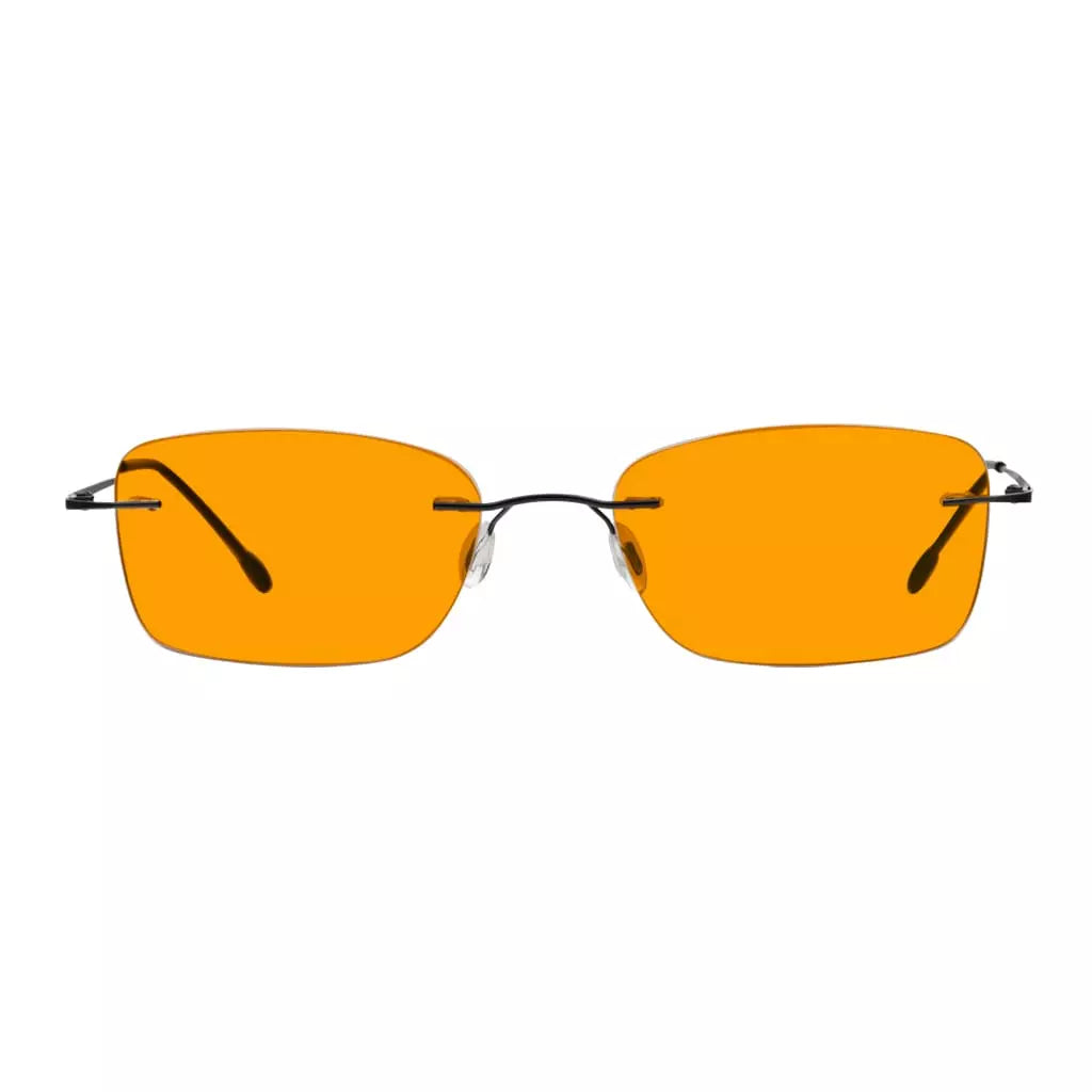 Orange Tinted Rimless Blue Light Blocking Glasses Women Men