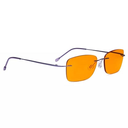 Orange Tinted Rimless Blue Light Blocking Glasses Women Men