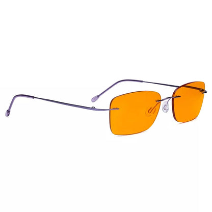 Orange Tinted Rimless Blue Light Blocking Glasses Women Men