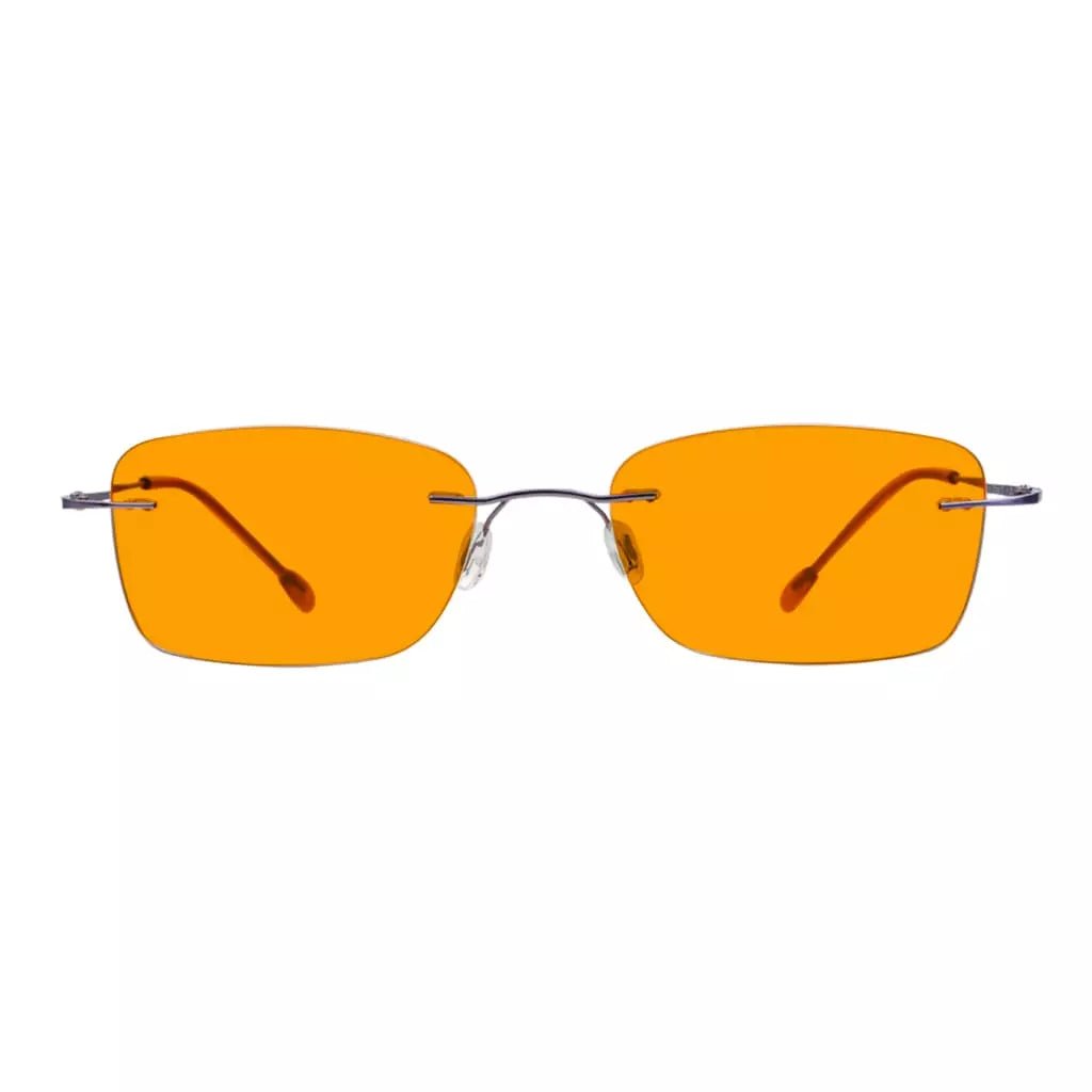 Orange Tinted Rimless Blue Light Blocking Reading Glasses Women Men