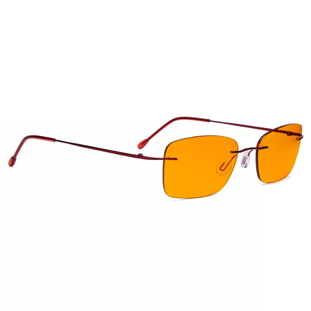 Orange Tinted Rimless Blue Light Blocking Glasses Women Men