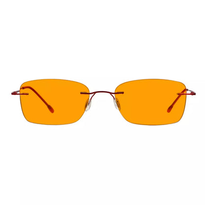 Orange Tinted Rimless Blue Light Blocking Reading Glasses Women Men