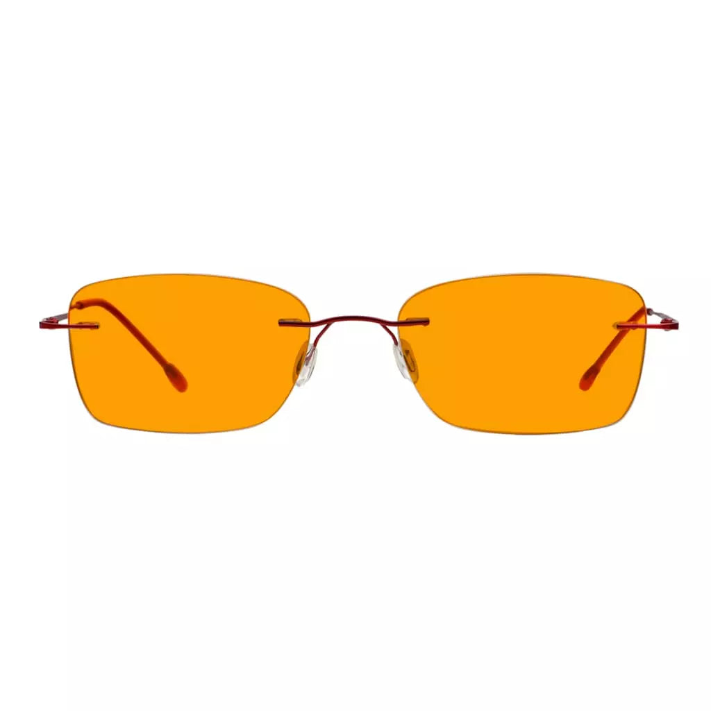 Orange Tinted Rimless Blue Light Blocking Glasses Women Men