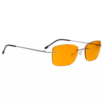 Orange Tinted Rimless Blue Light Blocking Glasses Women Men