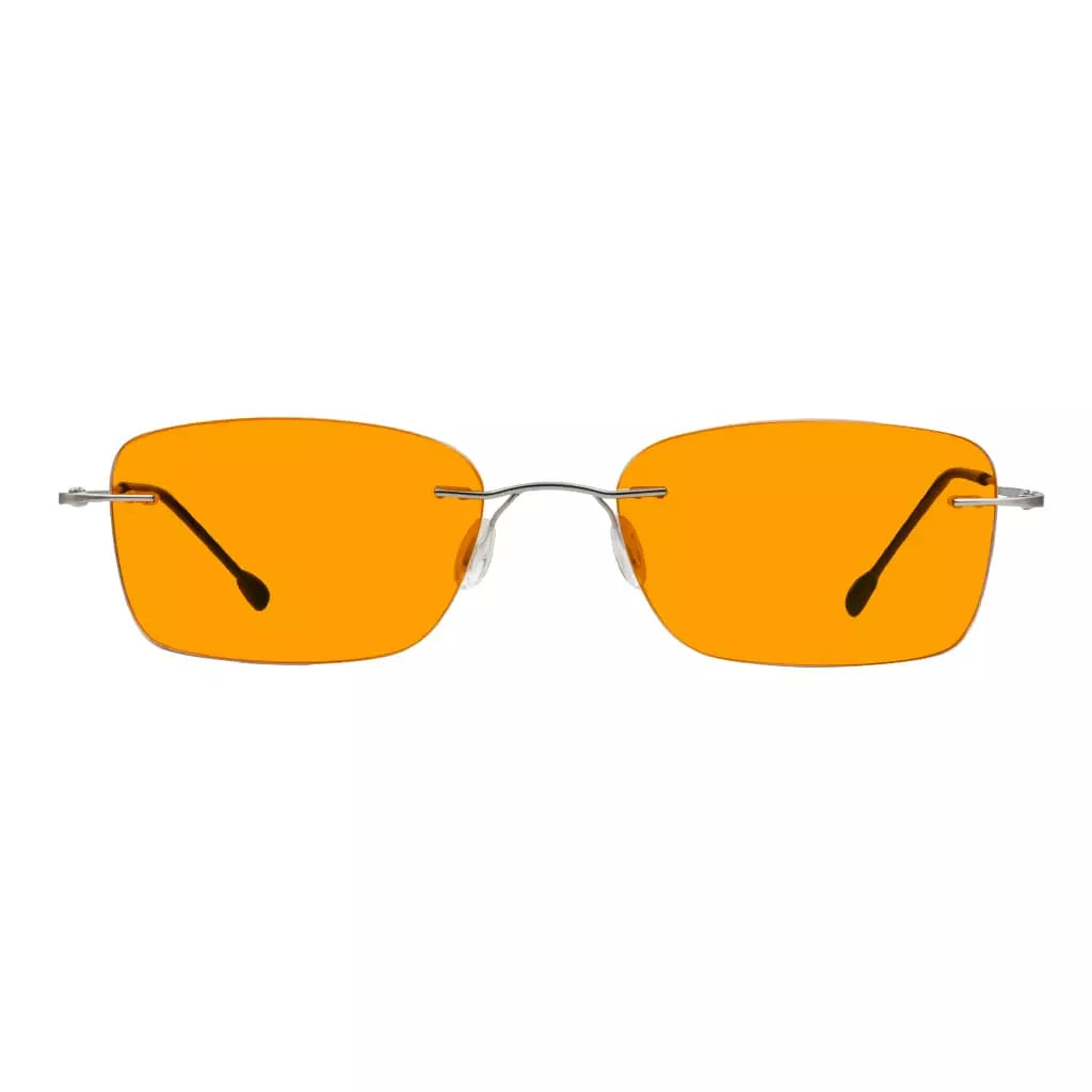 Orange Tinted Rimless Blue Light Blocking Glasses Women Men