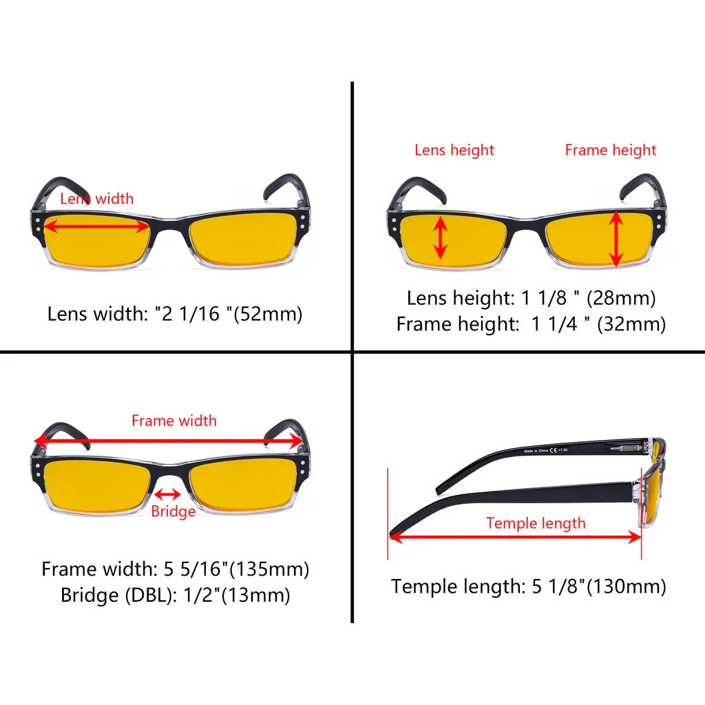 Amber Tinted Blue Light Blocking Glasses Women