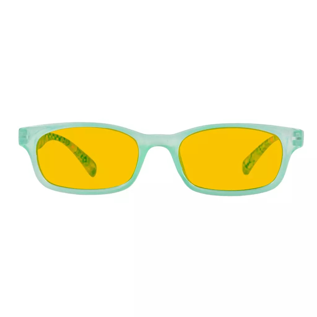 Amber Tinted Patterned Design Blue Light Blocking Reading Glasses Women