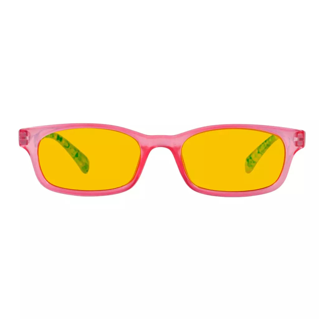 Amber Tinted Patterned Design Blue Light Blocking Reading Glasses Women