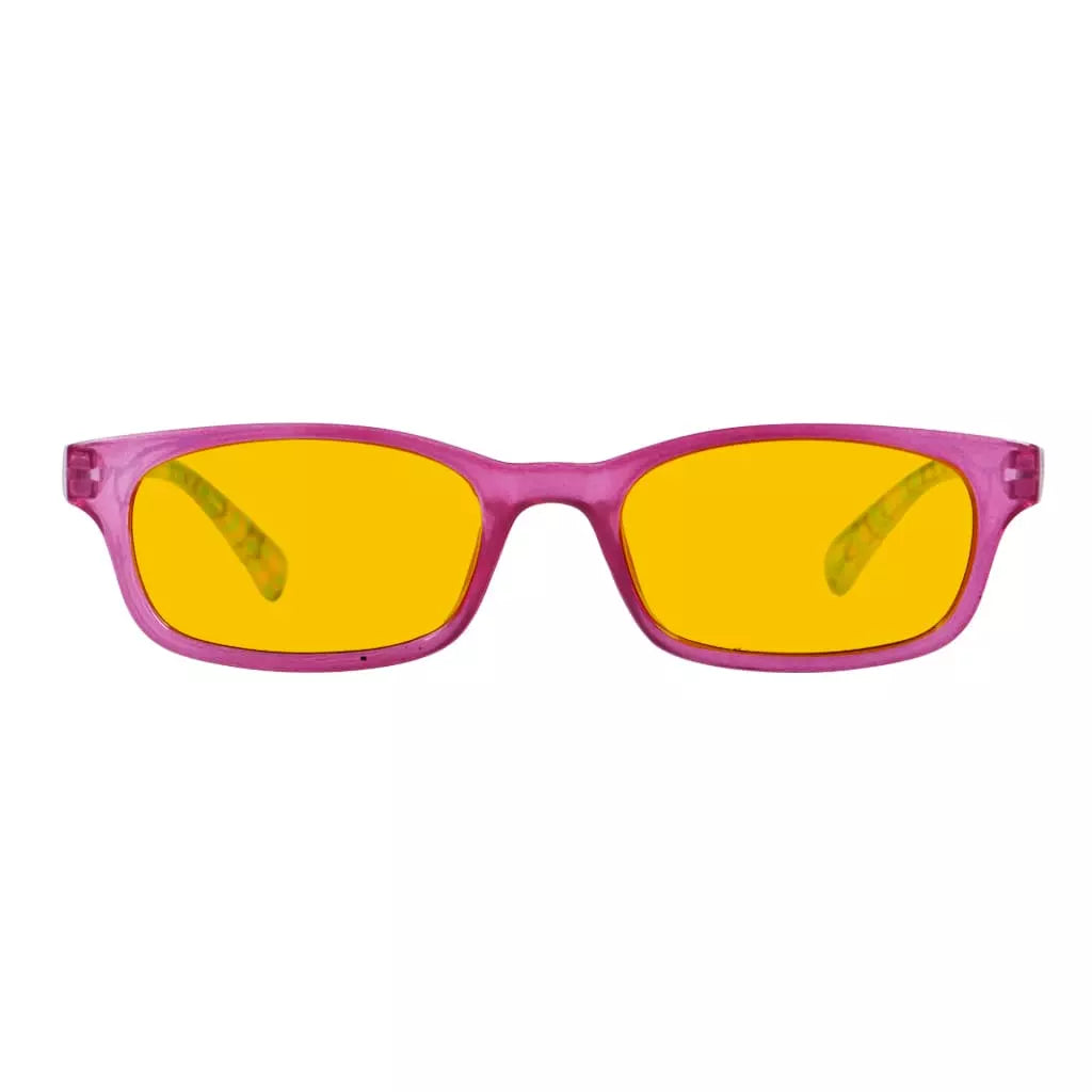 Amber Tinted Patterned Design Blue Light Blocking Reading Glasses Women