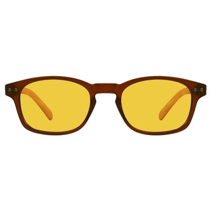 Amber Tinted Wooden Arms Blue Light Blocking Glasses Women